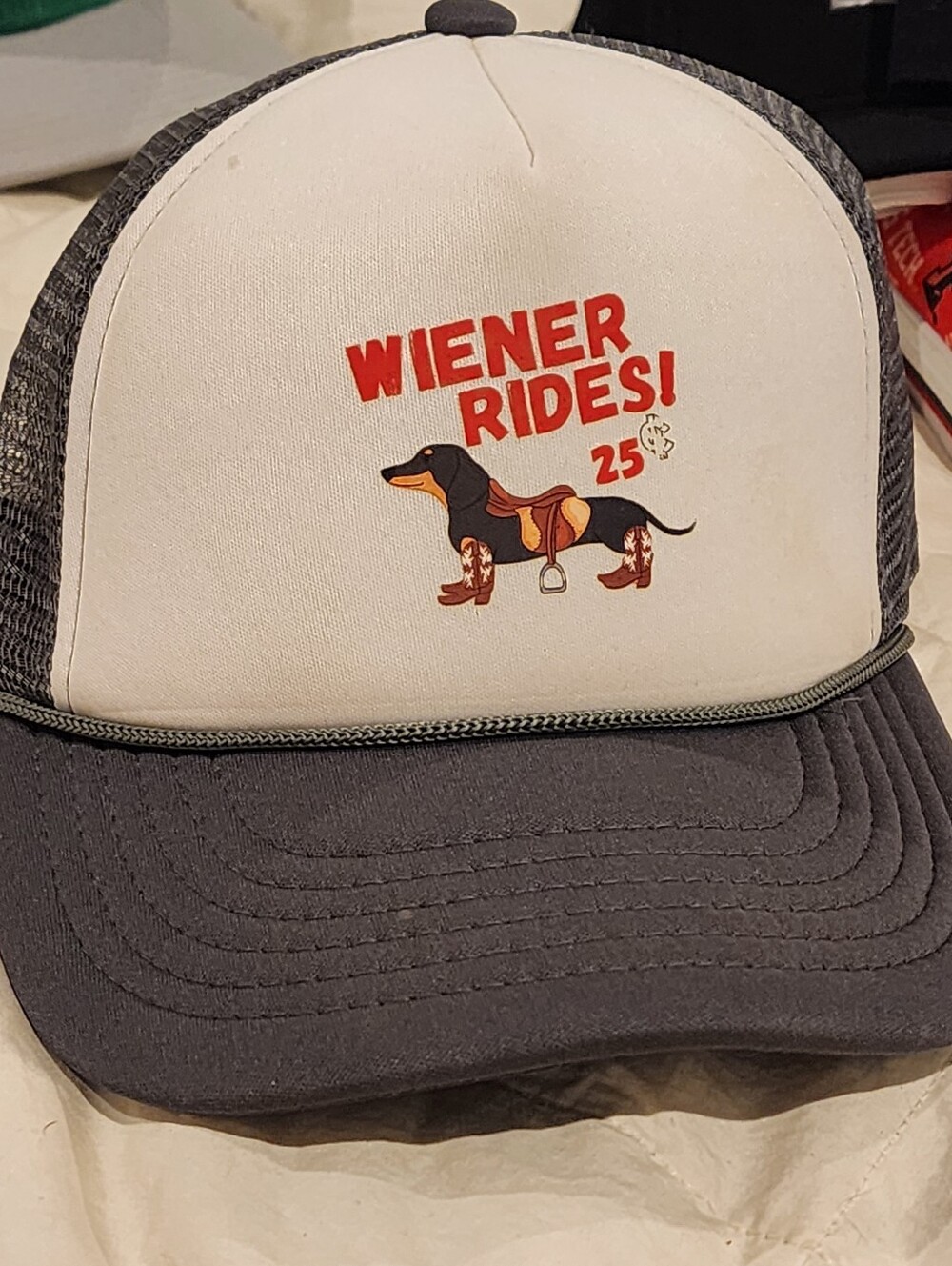 Mens Foam Trucker Snap Back Cap Wiener Rides!